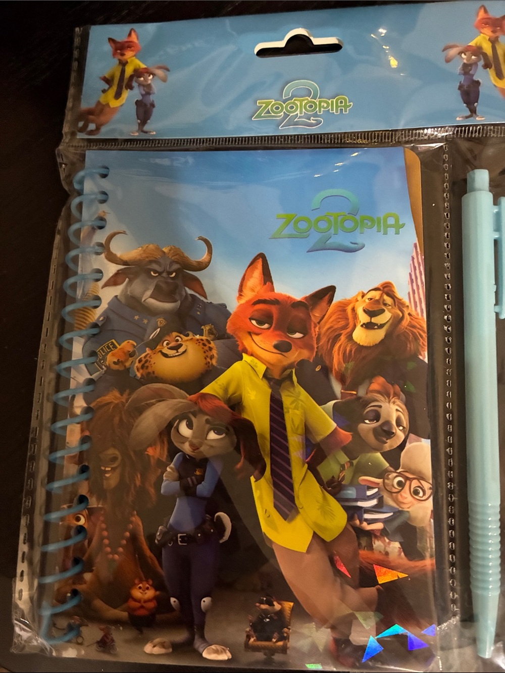 Topia Zootopia 2 Spiral Notebook with Light Blue Pen - Blue